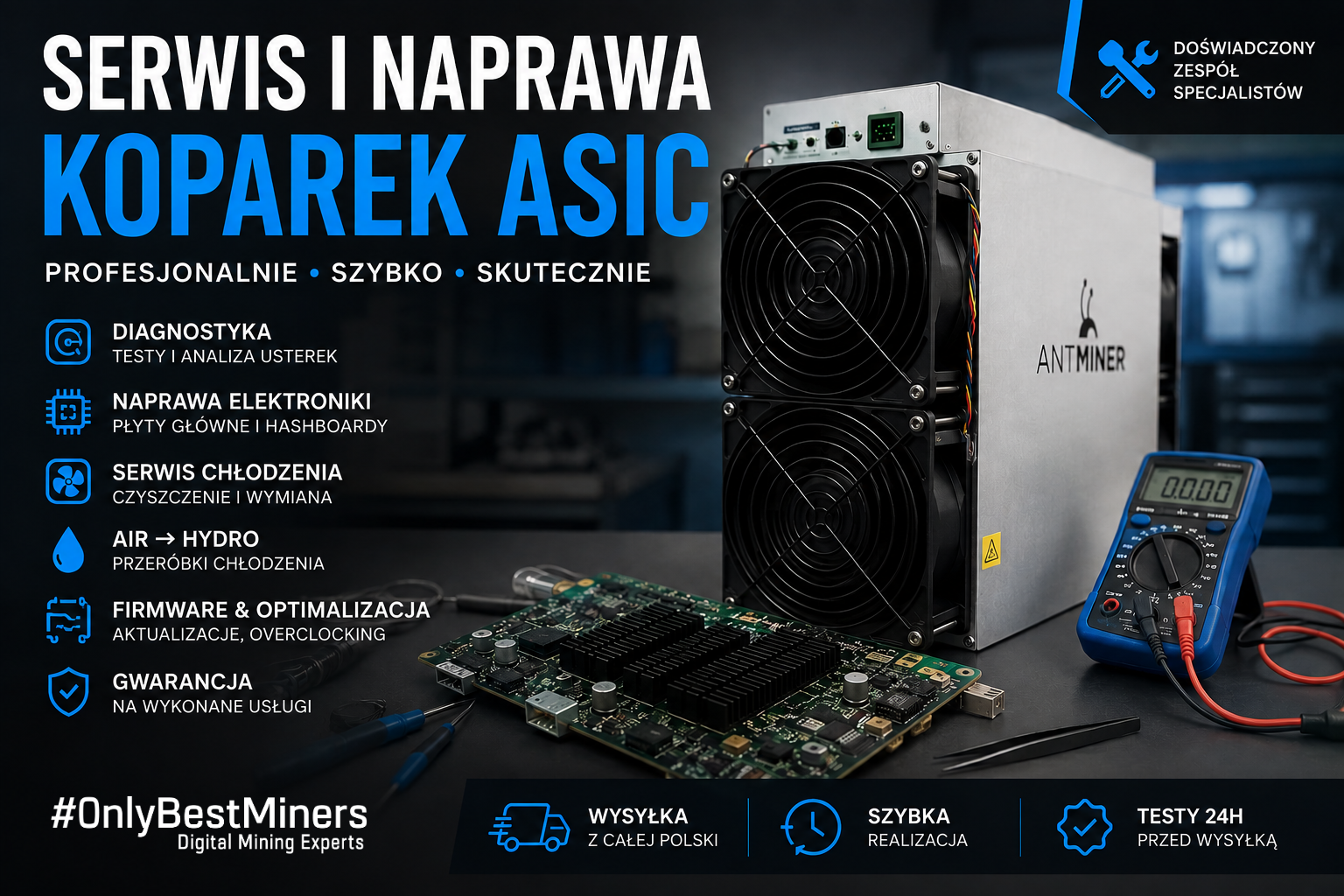Servis a opravy rypadel ASIC OnlyBestMiners